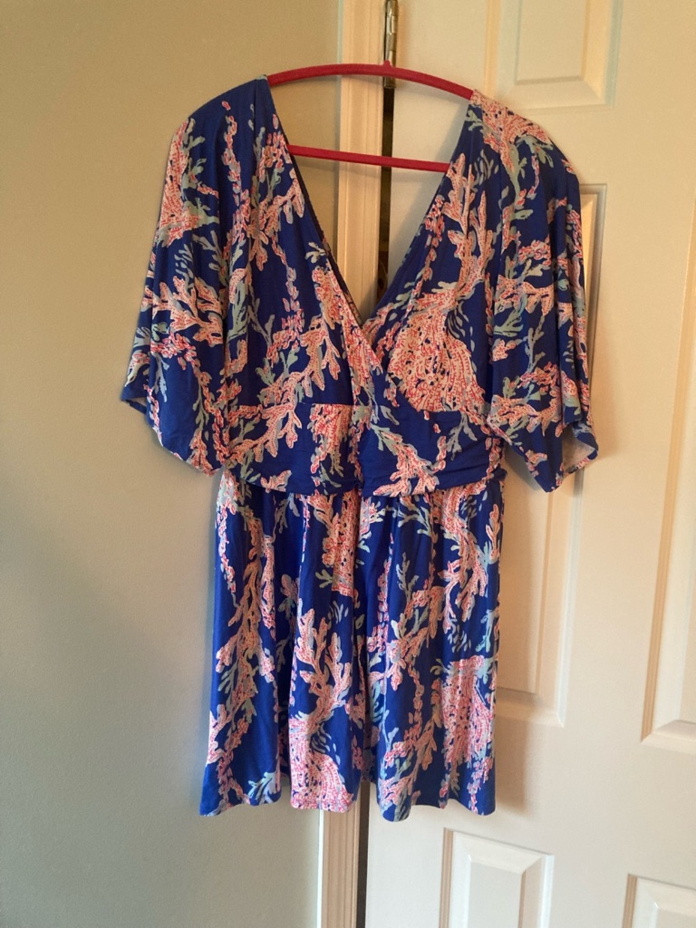 Lilly Pulitzer Blue Floral Coral-Print Parigi Romper - Picture 4 of 4